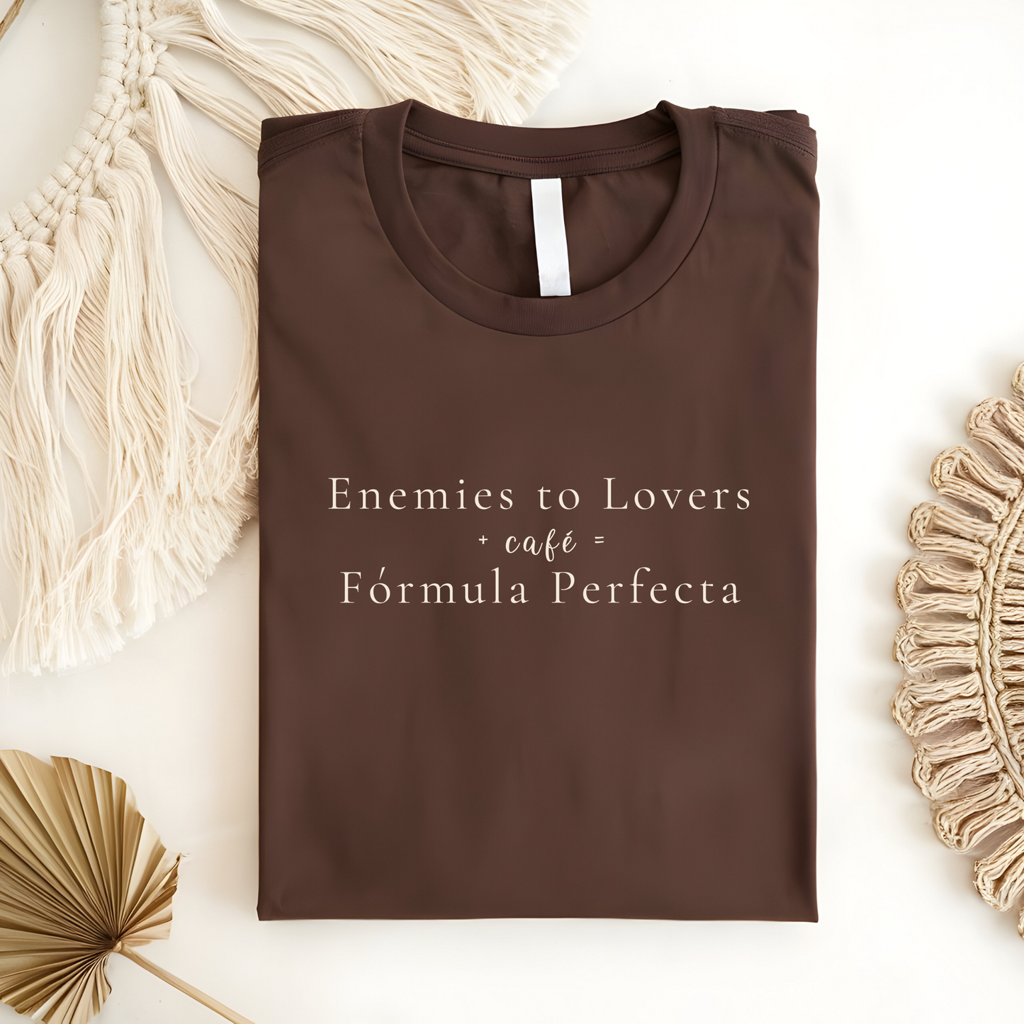 Enemies to Lovers + Coffee = Perfect Formula – Bookish Romance T-Shirt for Tropes Addicts