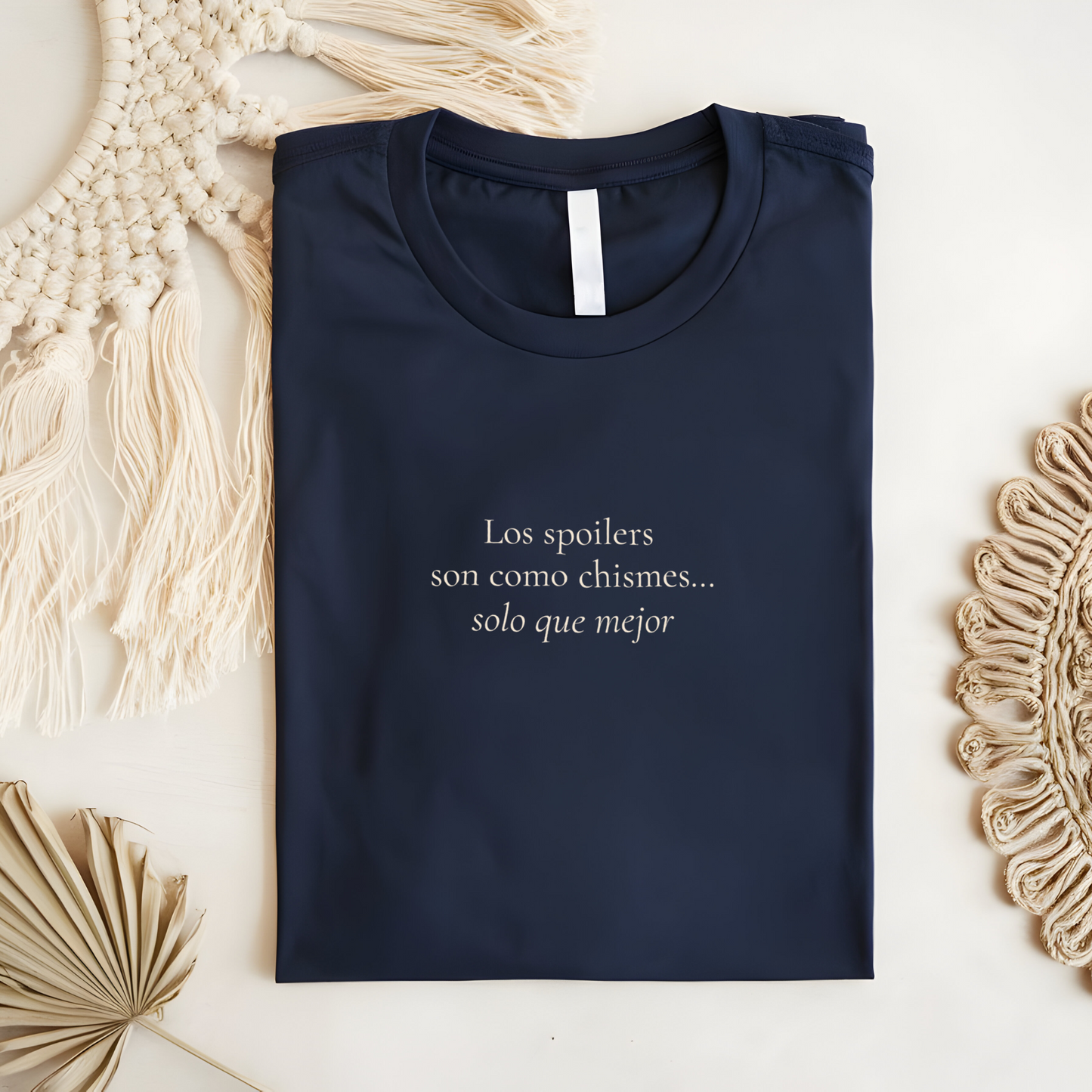 “Spoilers Are Like Gossip, But Better” – Navy Blue Bookish T-Shirt for Unfiltered Readers