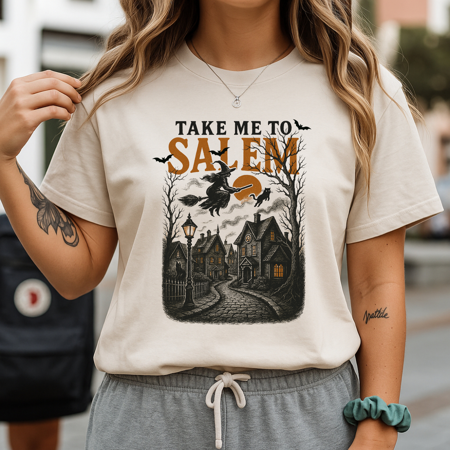 “Take Me to Salem” – Vintage Halloween Witch T-Shirt