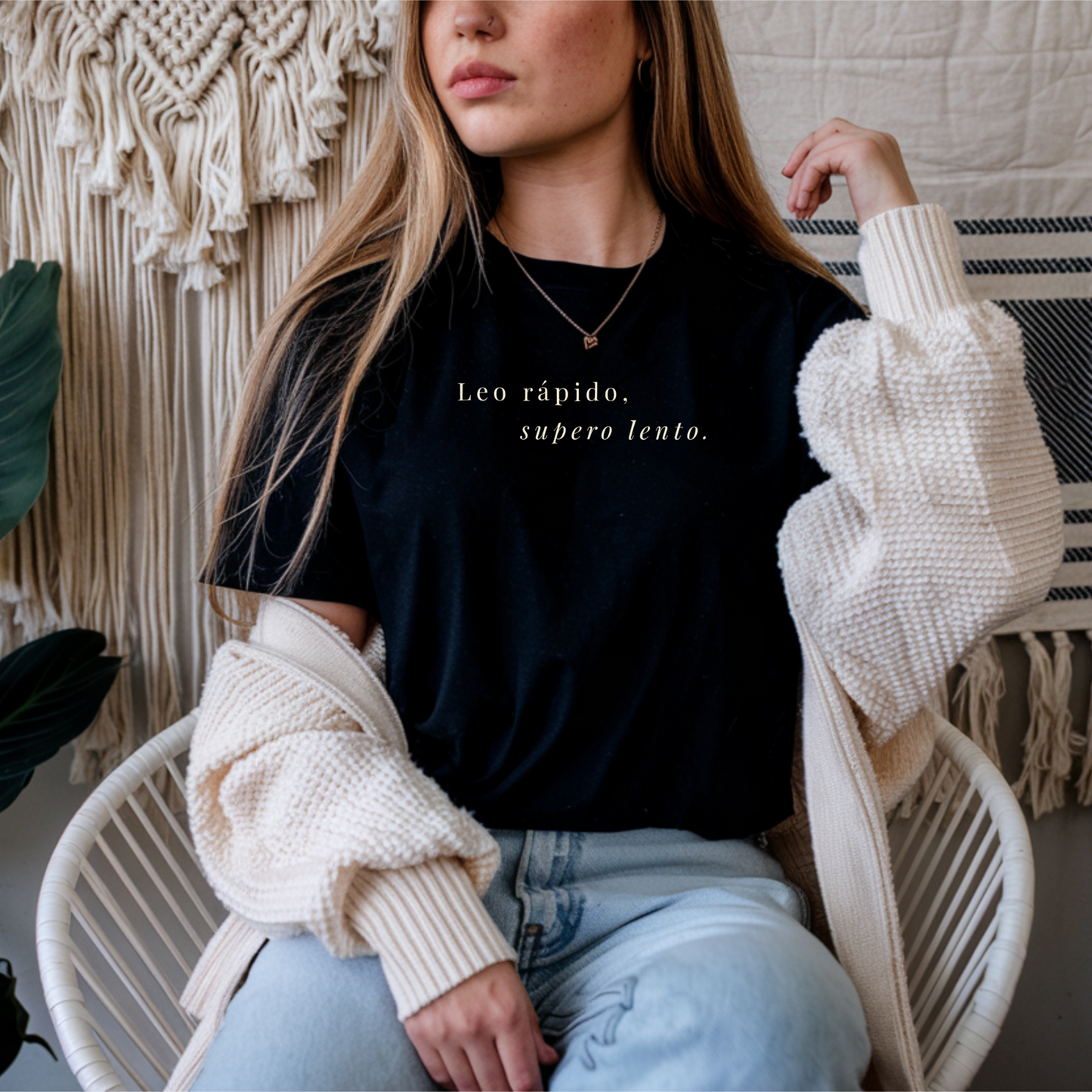 “I Read Fast, Heal Slow” Bookish T-Shirt – Minimalist Tee for Intense Readers