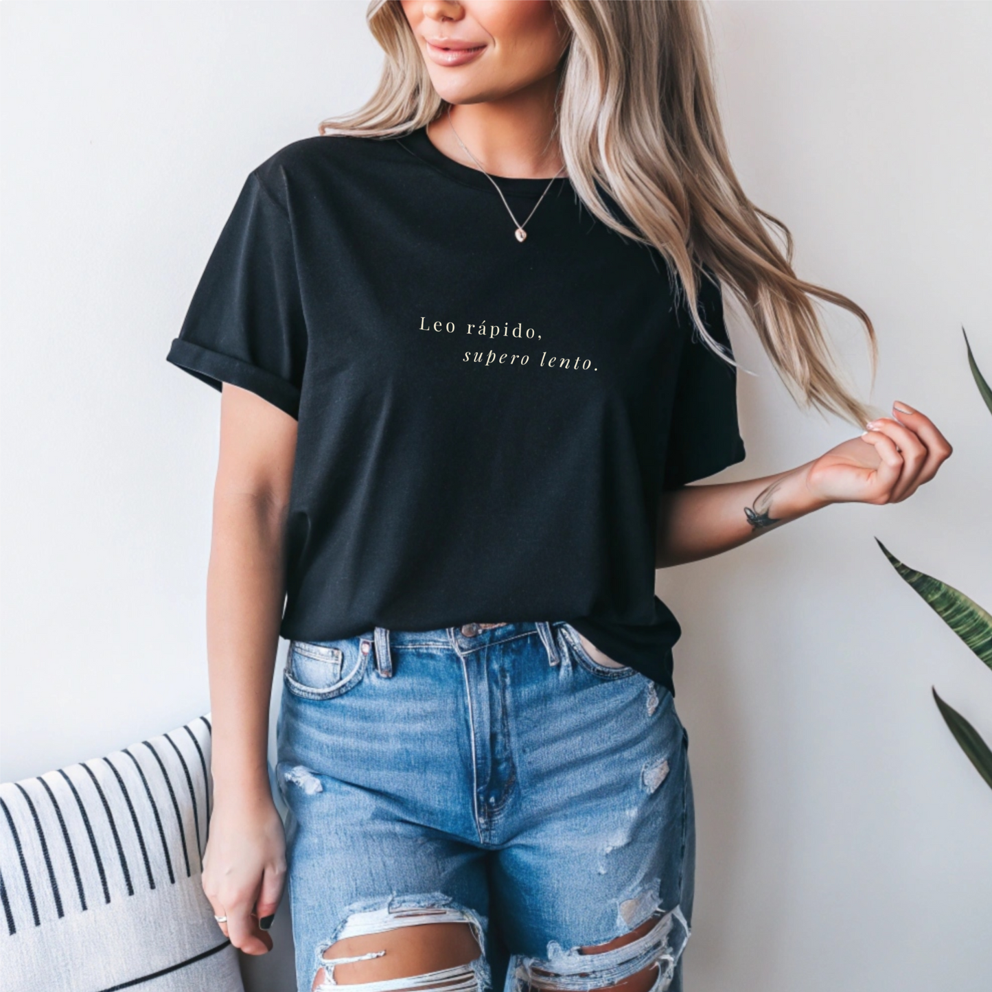 “I Read Fast, Heal Slow” Bookish T-Shirt – Minimalist Tee for Intense Readers