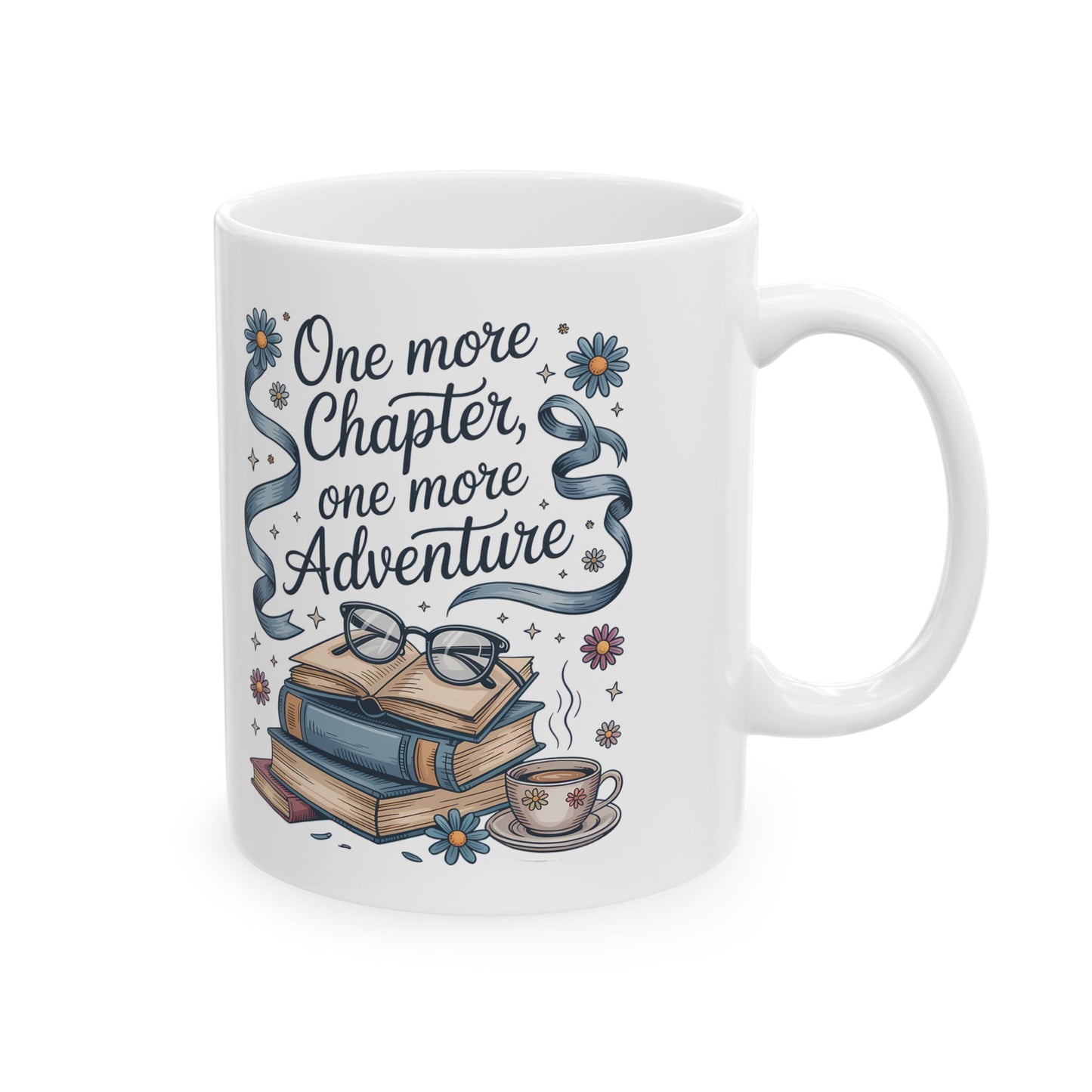 “One More Chapter, One More Adventure” – Cozy Book Lover Mug