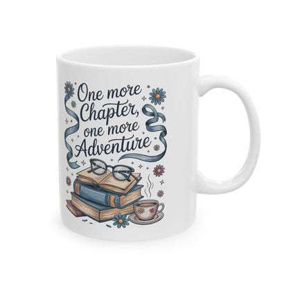“One More Chapter, One More Adventure” – Cozy Book Lover Mug
