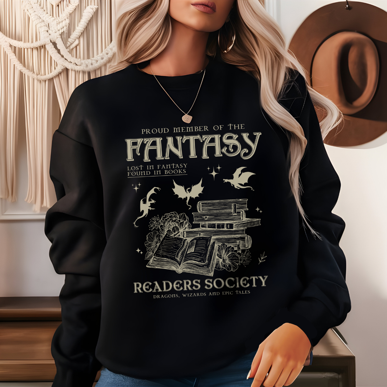 Sudadera  "Fantasy Reader Club" Club de lectura, Regalo para Lector de Fantasia