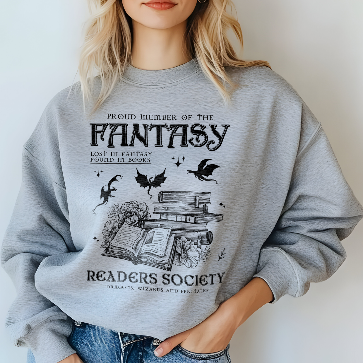 Sudadera  "Fantasy Reader Club" Club de lectura, Regalo para Lector de Fantasia