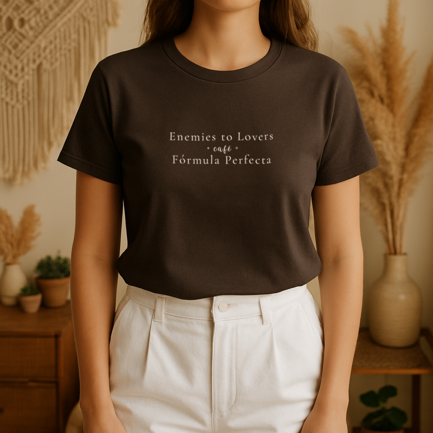 Enemies to Lovers + Coffee = Perfect Formula – Bookish Romance T-Shirt for Tropes Addicts