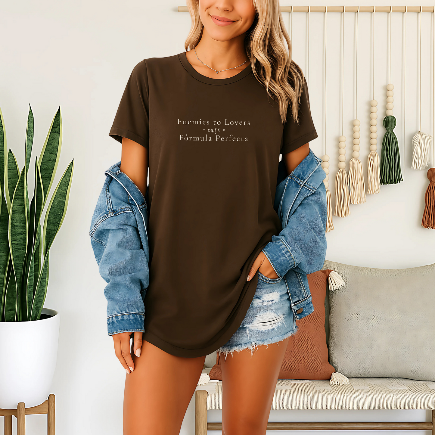 Enemies to Lovers + Coffee = Perfect Formula – Bookish Romance T-Shirt for Tropes Addicts