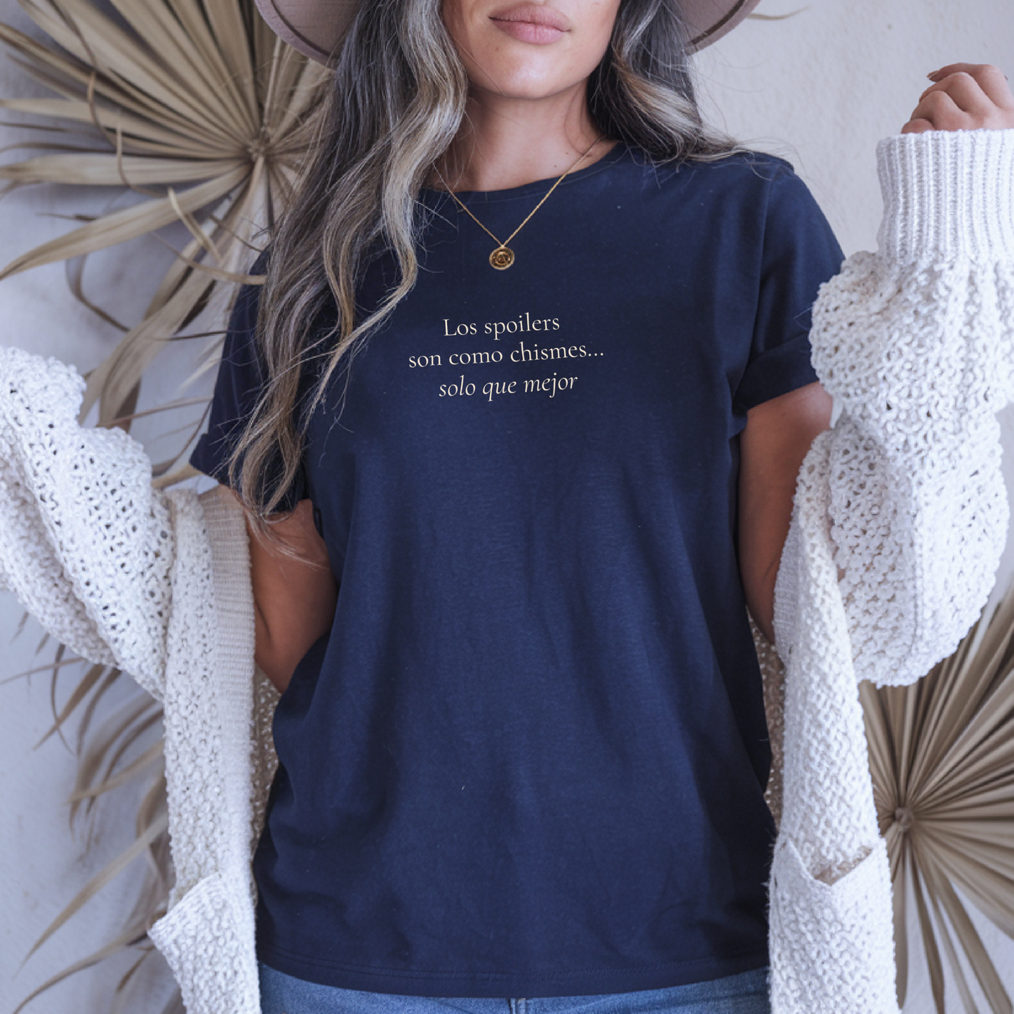 “Spoilers Are Like Gossip, But Better” – Navy Blue Bookish T-Shirt for Unfiltered Readers