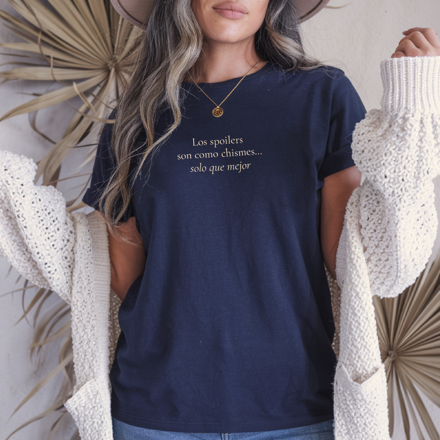 “Spoilers Are Like Gossip, But Better” – Navy Blue Bookish T-Shirt for Unfiltered Readers