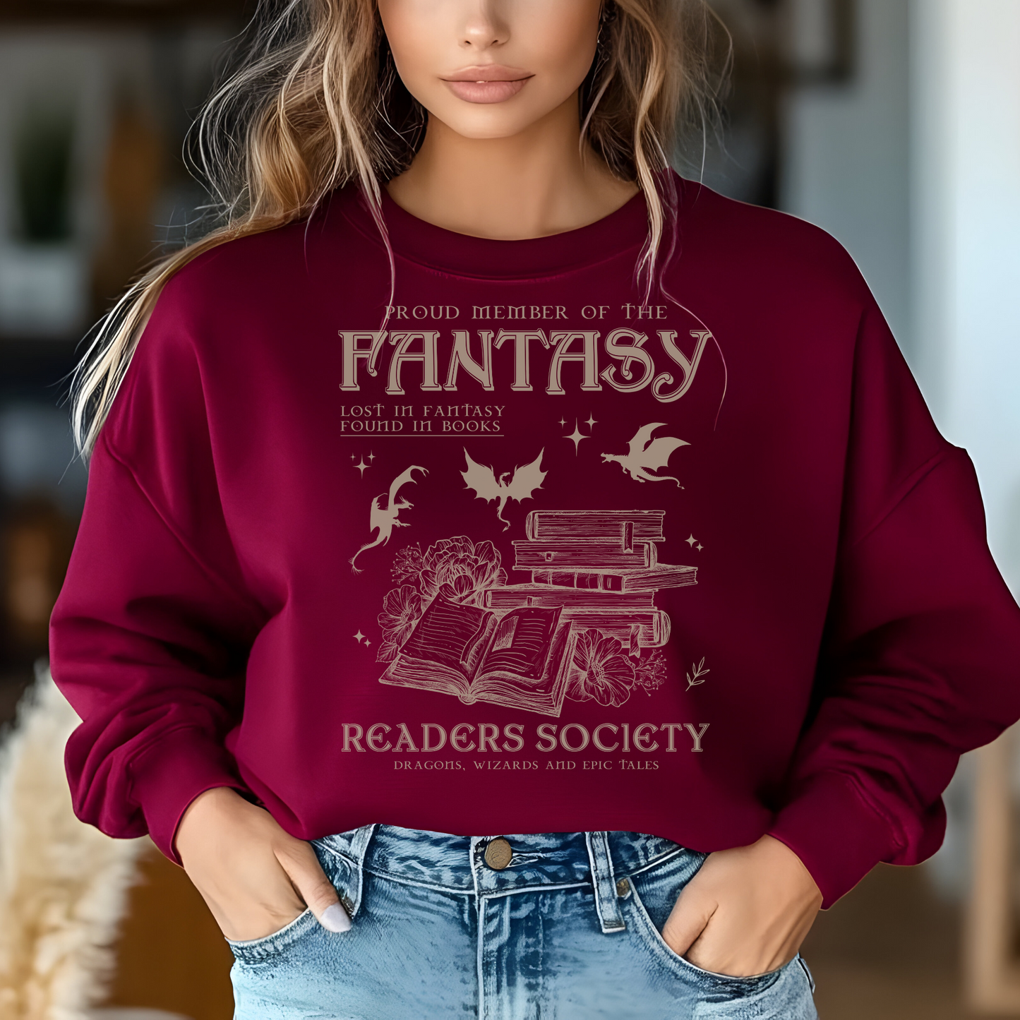 Sudadera  "Fantasy Reader Club" Club de lectura, Regalo para Lector de Fantasia