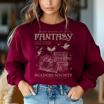 Sudadera  "Fantasy Reader Club" Club de lectura, Regalo para Lector de Fantasia